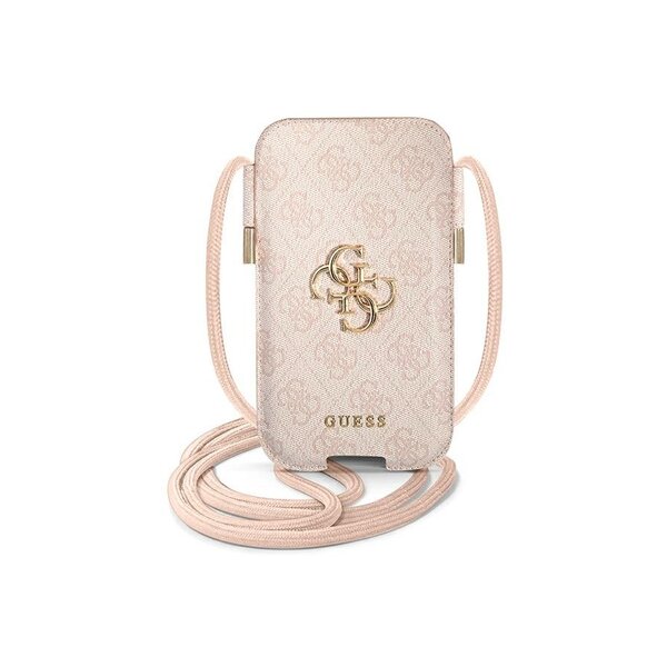 Bolsa para Smartphone Guess HangOn 4G Big Metal Logo L Rosa Dourada