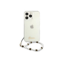 Carregar imagem no visualizador da galeria, Capa de Smartphone Guess Pearl White Chain Apple iPhone 13 Transparente