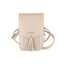 Carregar imagem no visualizador da galeria, Bolsa para Smartphone Guess HangOn Saffiano 7&quot; Dourada