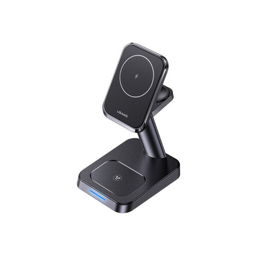 Suporte para Smartphone Usams US-CC150 3 em 1 Magnetic Wireless 15W Preto